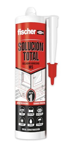 fischer - Solución Total Blanco 290ml | Pintura Elástica para Interior/Exterior | Resistente a UV y Pintable | Ideal para Construcción, Automoción y Techos