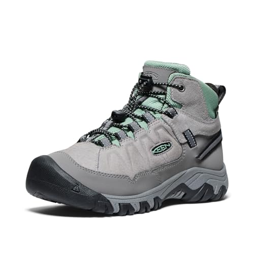 KEEN Kinder Targhee 4 Mid Waterproof Wanderstiefel unisex, Aleación verde granito, 13 UK Child