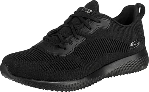 Skechers Bobs Squad Tough Talk - Zapatillas Mujer, Black Engineered Knit Trim, 39.5 EU