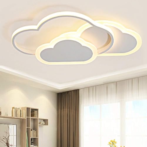 BLMYL Plafonnier LED para niños 32W - Lámpara creativa en forma de nube para habitación infantil (42 cm)