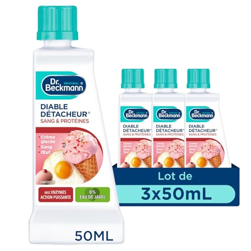 Dr. Beckmann Líquido Set de 3 Diablo Quitamanchas de sangre y proteínas, sin perfume, 50 ml, 3 unidades