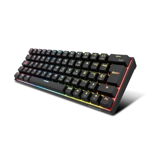 KROM Kyara Teclado Gaming Mecánico 60% RGB - Triple Conectividad