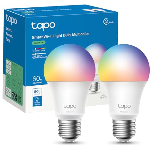 Tapo L530E – Bombilla LED inteligente Wi-Fi multicolor, regulable E27, 8.3W, 806 lúmenes – Paquete de 2 (o 1) – Compatible con Alexa y Google Home
