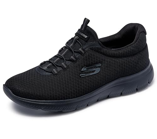 Skechers Summits, Zapatillas Mujer, Black Mesh Trim, 42 EU