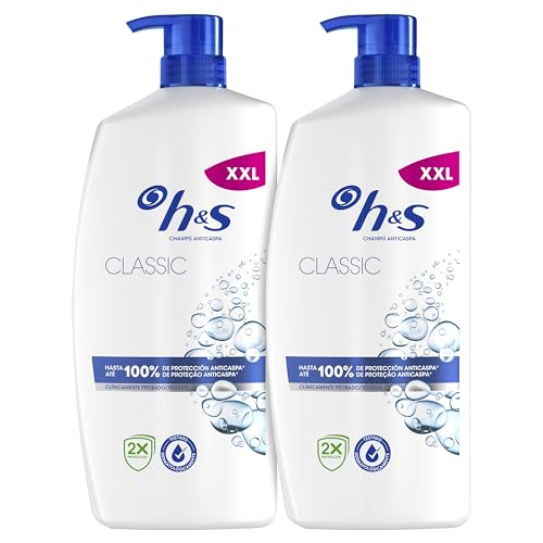 H&S Classic Champú Anticaspa 2x1000ml con Dispensador - Protección Total hasta 100% | Clínicamente Probado | Uso Diario | Para Todo Tipo de Pelo