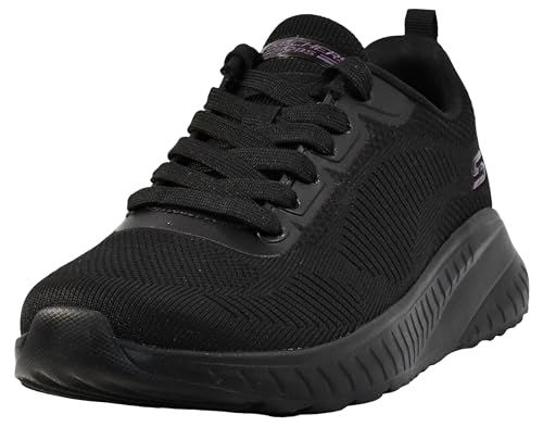 Skechers Bobs Squad Chaos Face Off - Zapatillas Deportivas Mujer, Black Engineered Knit Trim, 40 EU