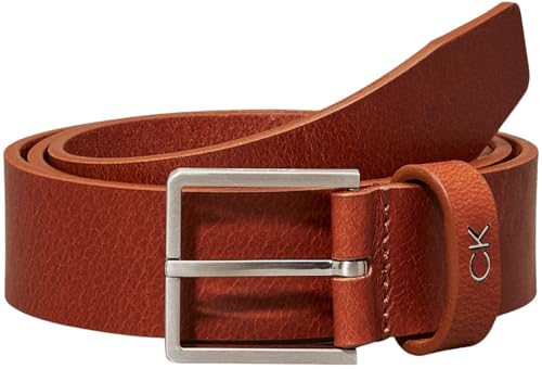 Calvin Klein Cinturón Hombre Formal Belt 3.5 cm - Cuero Marrón Cognac - Talla 105 cm