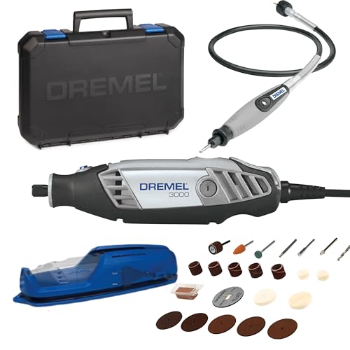 Dremel 3000 - Multiherramienta 130W con 25 accesorios y estuche - Ideal para tallar, grabar, fresar y más