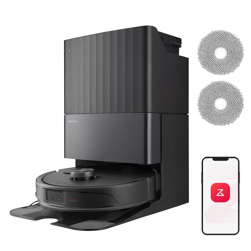 Roborock Qrevo Master Set Robot Aspirador 10000 Pa, Cepillo DuoRoller, FlexiArm Design™, HyperForce®, Base multifunción 3.0, Agua Caliente a 60°C, Negro