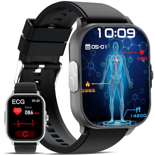 YYKY Reloj Inteligente ECG+HRV para Hombre y Mujer - Monitor de Salud Avanzado con ECG, HRV, Ácido Úrico, Lípidos, Presión Arterial y Más - IP67 - Compatible Android/iOS
