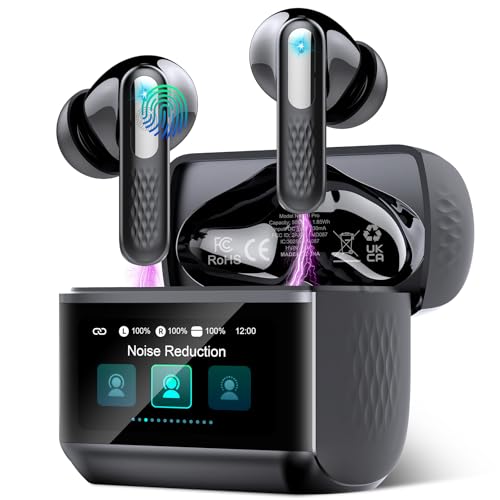 Auriculares Inalámbricos con Pantalla Táctil LED, 2025 Auriculares Bluetooth 5.4 HiFi Estéreo con H
                                        ...