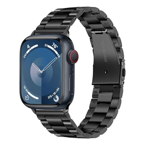 TRUMiRR Reemplazo para Apple Watch Series 9/8/7/SE (2.Gen) - Correa de Acero Inoxidable 40mm/41mm - Compatible con iWatch SE(2.gen) Series 9 8 7 6 5 4 3 2 1