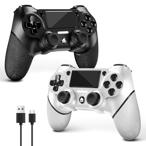 AceGamer 2 Pack Mando Inalámbrico para PS4/PS4 Pro/Slim/PC - Blanco o Negro