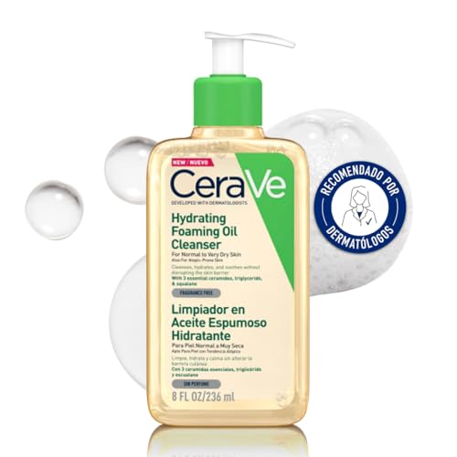 CeraVe - Limpiador en Aceite Espumoso Hidratante | Pieles Secas y Atópicas | 236 ml
