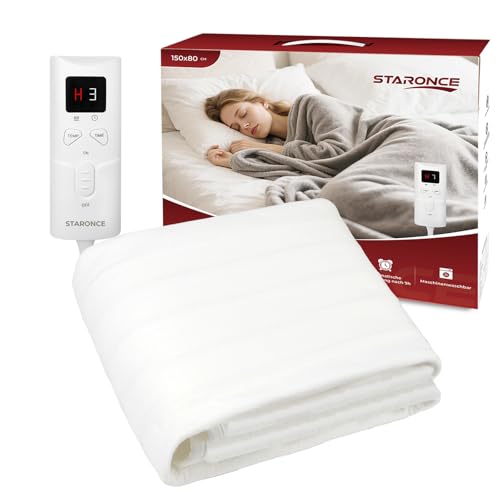 Manta Eléctrica 150x80 cm, 10 Niveles de Calefacción, Lavable a Máquina, Apagado Automático y Protección de Sobrecarga