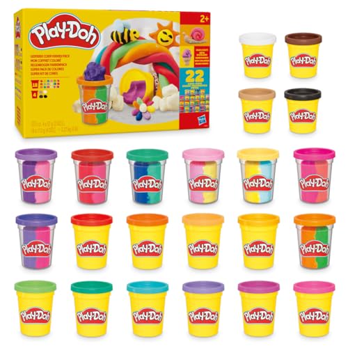 Play-Doh, Súper Pack de Colores con 22 Botes de Plastilina, Manualidades Infantiles, Juegos Creativos, Niños y Niñas de 2 Años o Más