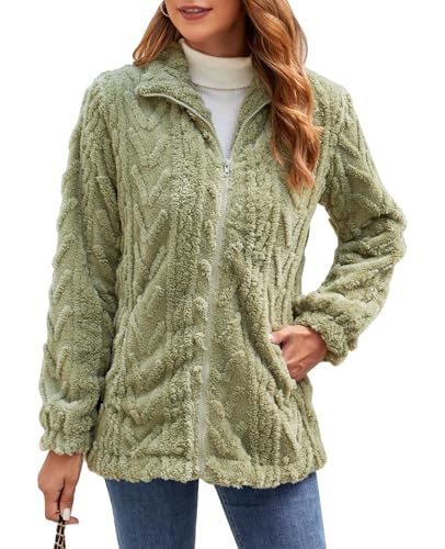 Zetieny Sudadera para Mujer - Caliente y Esponjoso Tops Chaqueta Casual de Invierno Hoodie de Manga Larga con Cremallera y Bolsillos