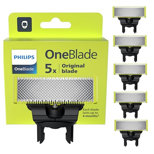 Philips OneBlade Original cuchillas, compatibles con todos los mangos OneBlade y OneBlade Pro, 5 unidades (modelo QP250/50)