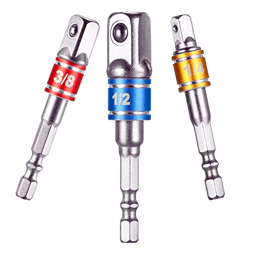 Adaptador de Alimentación Juego de Brocas de Extensión 1/4" Vástago Hexagonal para Taladro CR-V