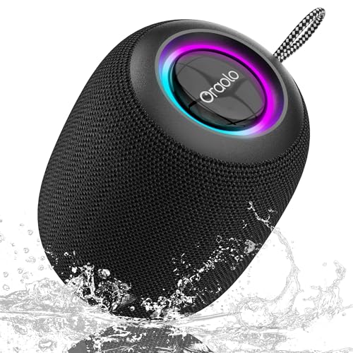 oraolo Altavoz Bluetooth Portatil 5.4, Mini Altavoz Bluetooth Pequeño, Altavoces Ducha, 30H Reproducción, IPX7 Resistencia al Agua, TWS/AUX/TF, Adecuado para Exteriores/Fiestas/Viajes