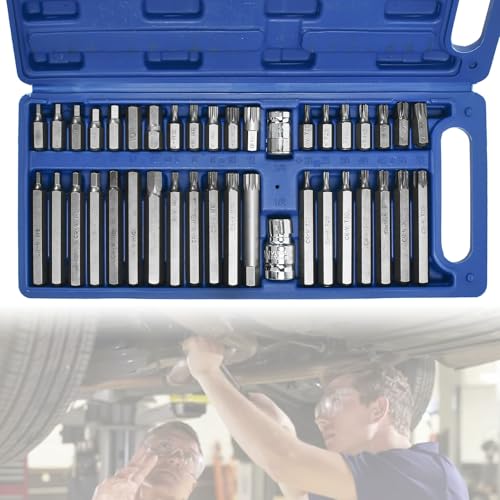 Zithgen 40 PCS Hexagonales Puntas Torx Kit, Puntas Atornillador Llaves de Vaso Puntas Atornillador Imantadas Juego de Puntas Torx con 1 Caja para Reparación de Automóviles