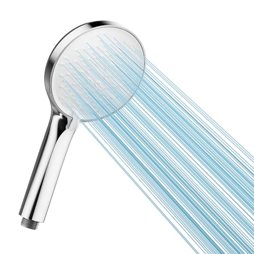 Cobbe Cabezales de ducha de alta presión con 3 modos, ahorro de agua, grandes y potentes para baja presión, cromo/blanco