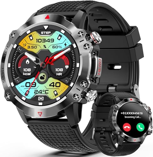 INMUA Reloj Inteligente Hombre - Smartwatch con Llamadas Bluetooth, 100+ Deportes, Oxígeno en Sangre y Más