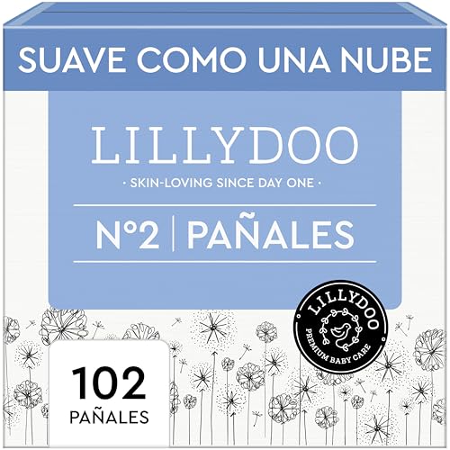 Pañales LILLYDOO delicados con la piel - talla 2 (4+ kg), caja de medio mes (102 unidades)