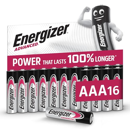 Energizer Advanced - Pilas AAA (Paquete de 16) - Baterías Alcalinas de Larga Duración - 1,5V - Alta Potencia - Made in EU - Embalaje Reciclable - 10 Años de Vida Útil