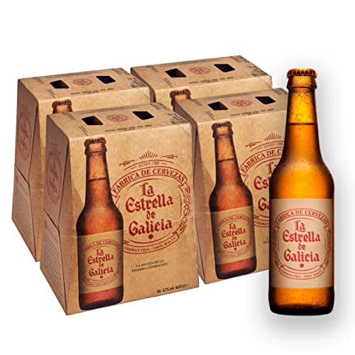 Estrella Galicia - La Estrella de Galicia - Cerveza Lager Premium, Pack de 24 Botellines de 33 cl - 4,7% Vol. - Sabor Equilibrado