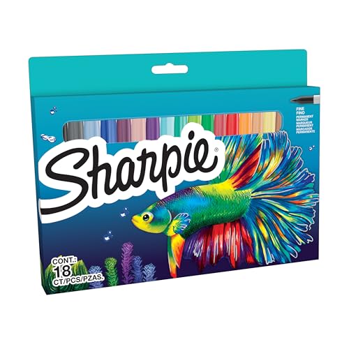 Sharpie Set de rotuladores permanentes | colores de edición limitada | Punta fina | 18 rotuladores | Set de vuelta al cole