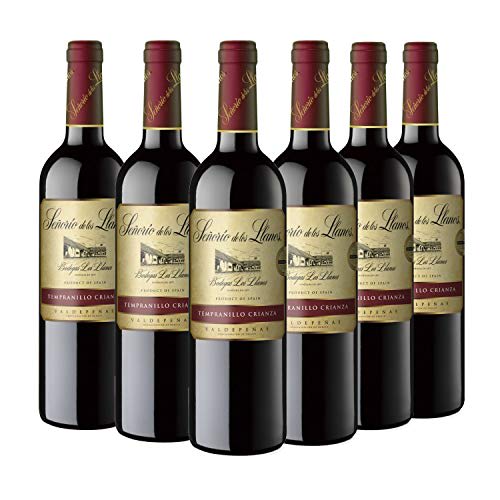 Señorío de los Llanos Crianza Vino Tinto D.O Valdepeñas - Caja de 6 Botellas x 750 ml