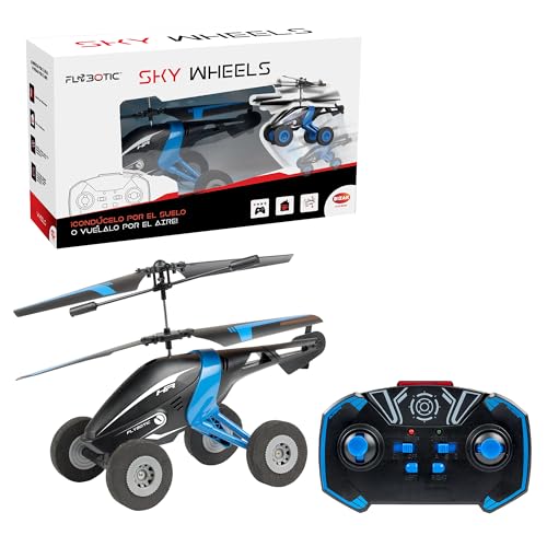 Bizak Sky Wheels Azul - Helicóptero RC Infrarrojo 2 Canales con Ruedas