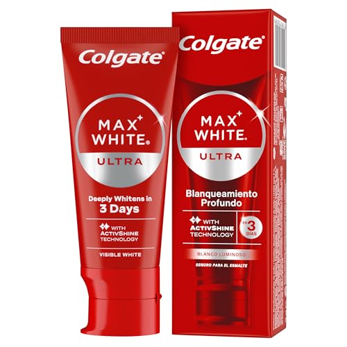 COLGATE Max White Ultra Active Foam Pasta de Dientes Blanqueadora con Flúor, 50ml
