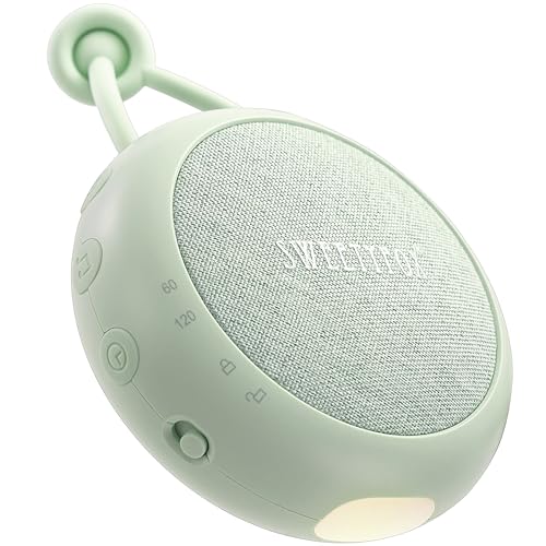 Sweety Fox Máquina Ruido Blanco Bebé - Verde - Canción de Cuna, Luz Nocturna y Música para Dormir - 15 Sonidos - Recargable por USB