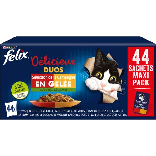 Purina Felix Delicioso Dúo Maxi Paquete 44 x 85g - El Embalaje Puede Variar
