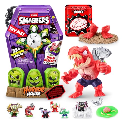 Smashers Mega Horror House de ZURU, Juguete Interactivo, Juguete Coleccionable para niños y Adolescentes (30 cm), (Dinosaur)