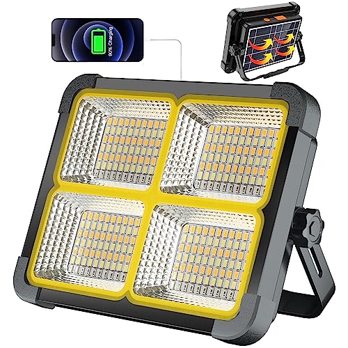 MASMEJOR Foco LED Recargable 100W con Batería 12000mAh y Panel Solar