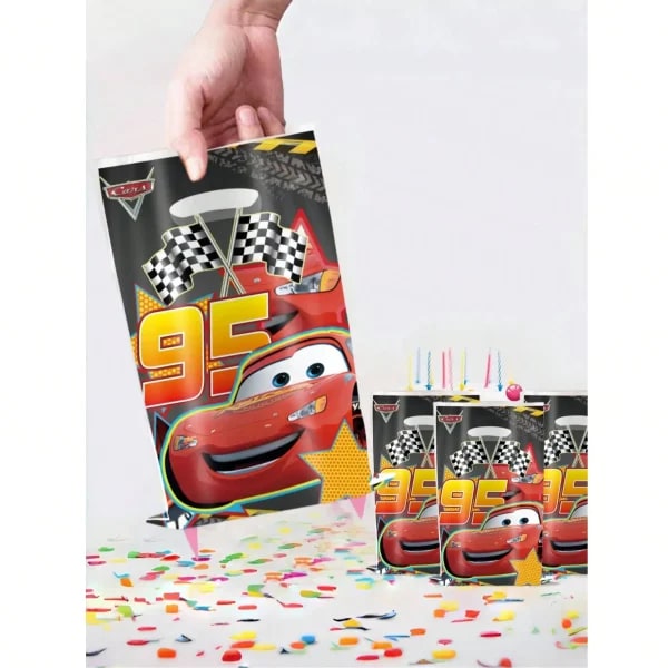 10/20/30 Disney McQueen caja de regalo bolsa de embalaje bolsa de dulces linda de dibujos animados, diseño creativo de impresión de coche adecuado para fiestas, cumpleaños