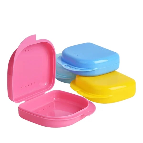 Caja de bandeja para dentadura postiza, retenedor de ortodoncia Dental, contenedor de plástico para dientes, caja protectora para dentadura postiza, 40 Uds.