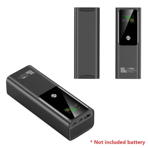 Estuche Cargador de Batería DIY con Carga Rápida PD de 100W para 4 Baterías de Polímero 21700 de 20000mA, Caja de Banco de Energía para Macbook, Requiere Soldadura