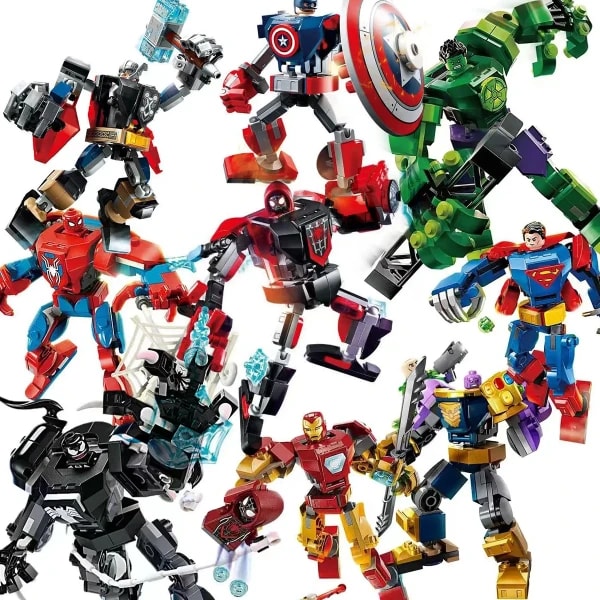 @ 76270 76302 bloques de superhéroe vengadores Thor Iron Man Thanos ensamblar figura de acción Compatible juguete bloques de construcción modelo ornamento