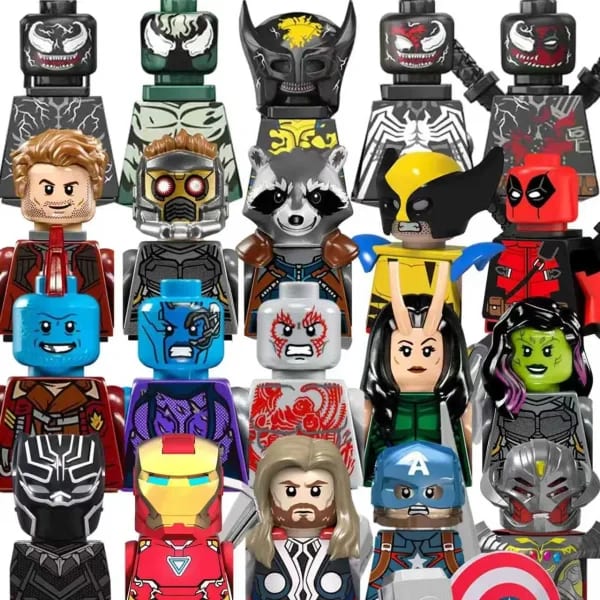 Bloques de Construcción de Marvel, Juguetes de Ladrillos MINI, Capitán América, Pantera Negra, Wanda Maximoff, Muñecos para Armar, Juguetes, Regalos para Fiestas