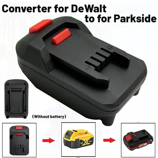 Nuevo convertidor de adaptador de batería para batería de litio DeWalt de 18V-20V a herramientas eléctricas Lidl Parkside X20V (solo adaptador)