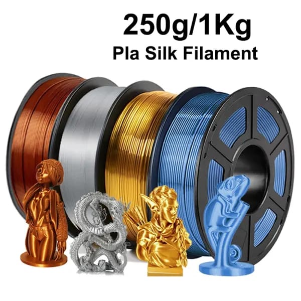 Filamento de impresora 3D de cobre y seda, 250g, 1Kg, PLA, 1,75mm, seda, oro, PLA, Material de impresión 3D, seda brillante, plata, azul, pla, 0,25Kg