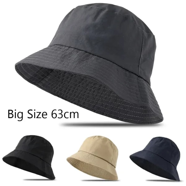 Sombrero de Sol Impermeable de Gran Tamaño XL62cm, Protección Solar para Hombres y Mujeres, para Montañismo, Circunferencia de Cabeza Grande, Protección UV de Verano, Sombrero de Pescador