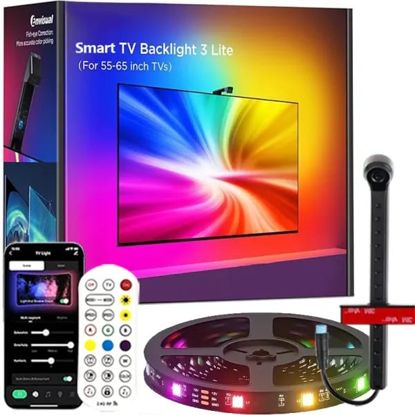 Retroiluminación de TV/PC con captación de Color RGB-IC tira de luces LED para pantallas de 55-75 pulgadas sincronización inteligente decoración de sala de juegos luces de ambiente