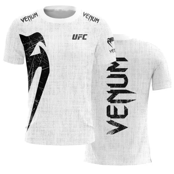 2025 Camiseta clásica con estampado 3D UFC para hombre, informal, a moda, de secado rápido, transpirable, con cuello redondo,