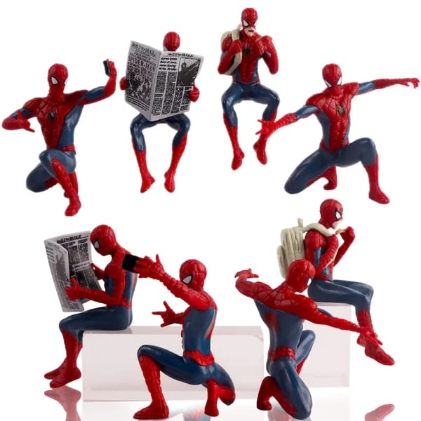 4 Uds Hasbro Marvel Spider Man superhéroe Spiderman 7-9cm figura de acción Spider-Man colección de Anime Mini juguetes modelo regalo para niños