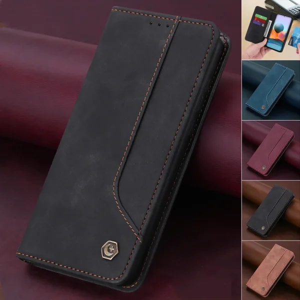 Funda de cuero para XiaoMi Redmi Note 12 11 11S 10S 10 Pro Flip Cover Mi 13 Lite 12T 11T Poco X5 F5 Pro C40 X4 X3 F4 F3 M5S Wallet